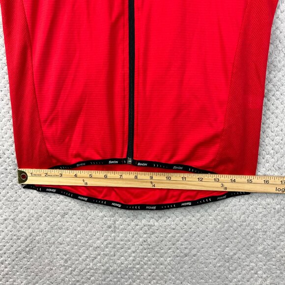 Vintage Santini SMS Mens Red Full Zip Cycling Jersey Size L Made in Italy Vtg - Picture 11 of 13